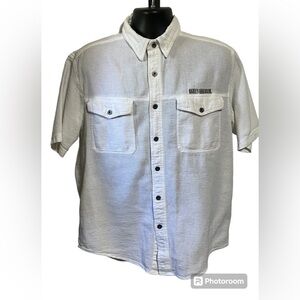 Harley Davidson White Shirt Sz Med